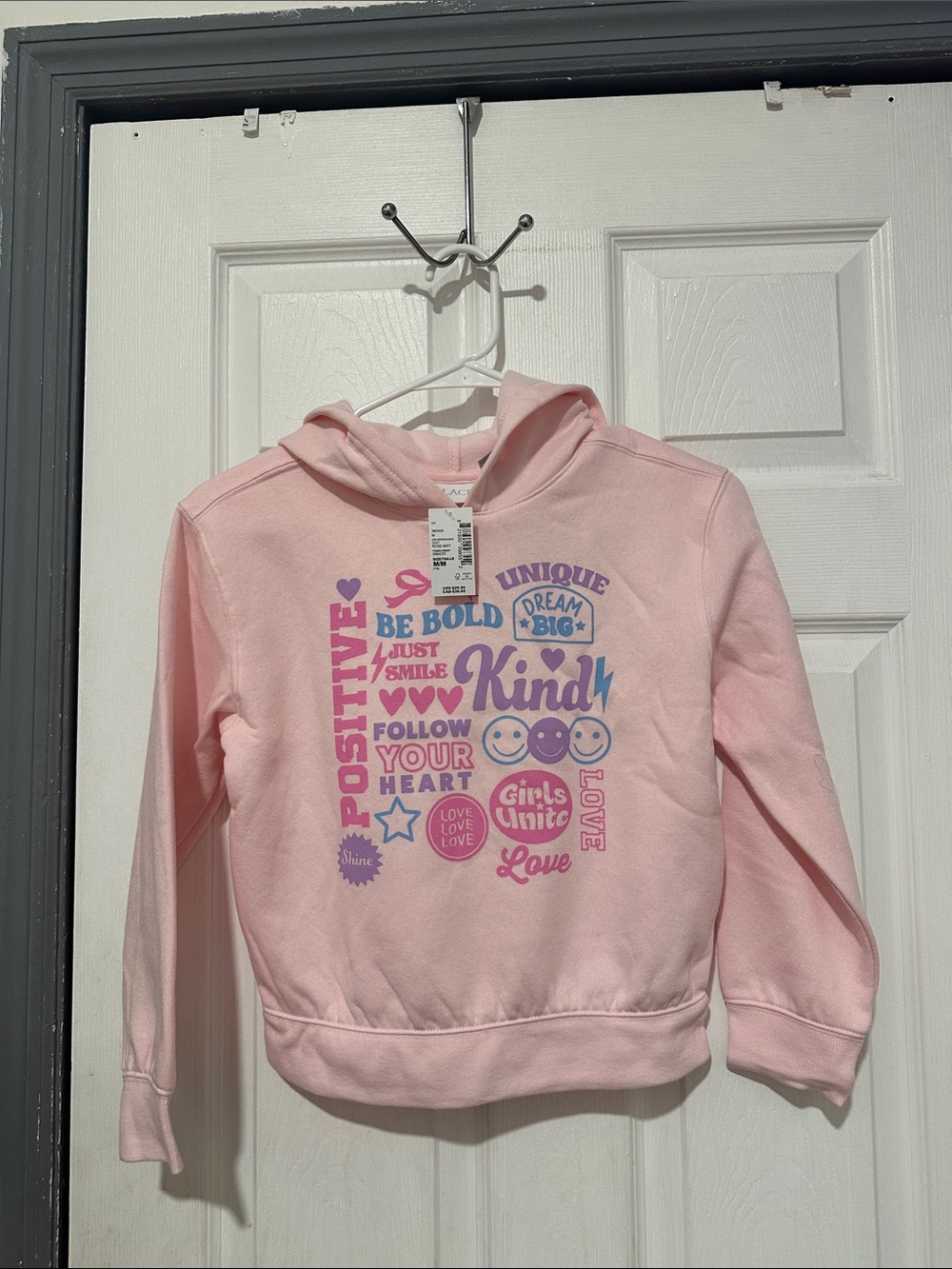 The Children's Place Pink Graphic Positive Hooded Sweatshirt